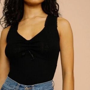 Rouje Blandine Tank Top - Size 38 | Black Cami | Cute Black Tank